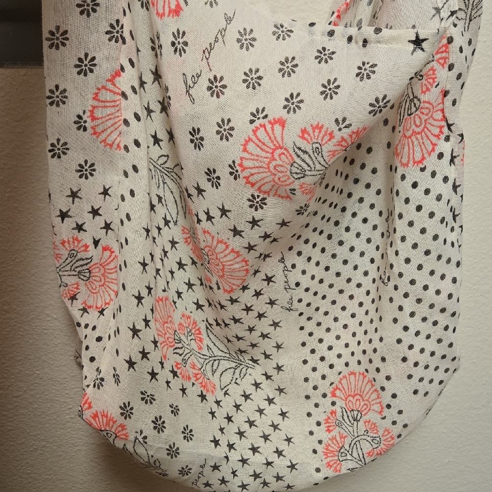 EUC, Free People Floral Star Shoulder Tote Shopping Market Bag 19" Boho
